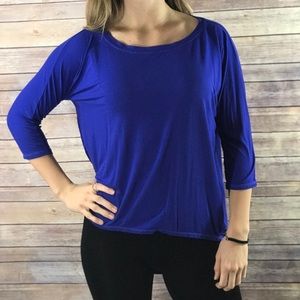 Michael Stars Hi-Lo Hem Tee Blue One Size